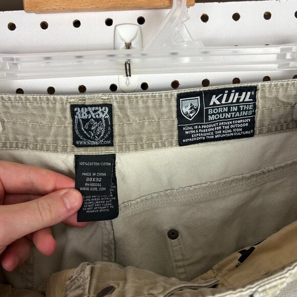 Kuhl‎ Outkast Chino Outdoor Pants Men 38x32 Khaki Tan Patina Dye Tactical Casual - Picture 8 of 9